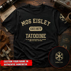 Outer Rim Tourism With Custom Name in Aurebesh/Mando'a Sleeve Printed Shirt - Personalized Shirt and Sleeve