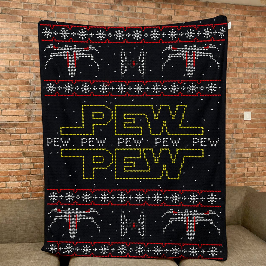 Galactic TIE Fighter Pew Pew Blanket - Galactic Christmas Gift for Fans