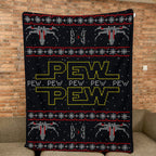 Galactic TIE Fighter Pew Pew Blanket - Galactic Christmas Gift for Fans