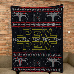 Galactic TIE Fighter Pew Pew Blanket - Galactic Christmas Gift for Fans