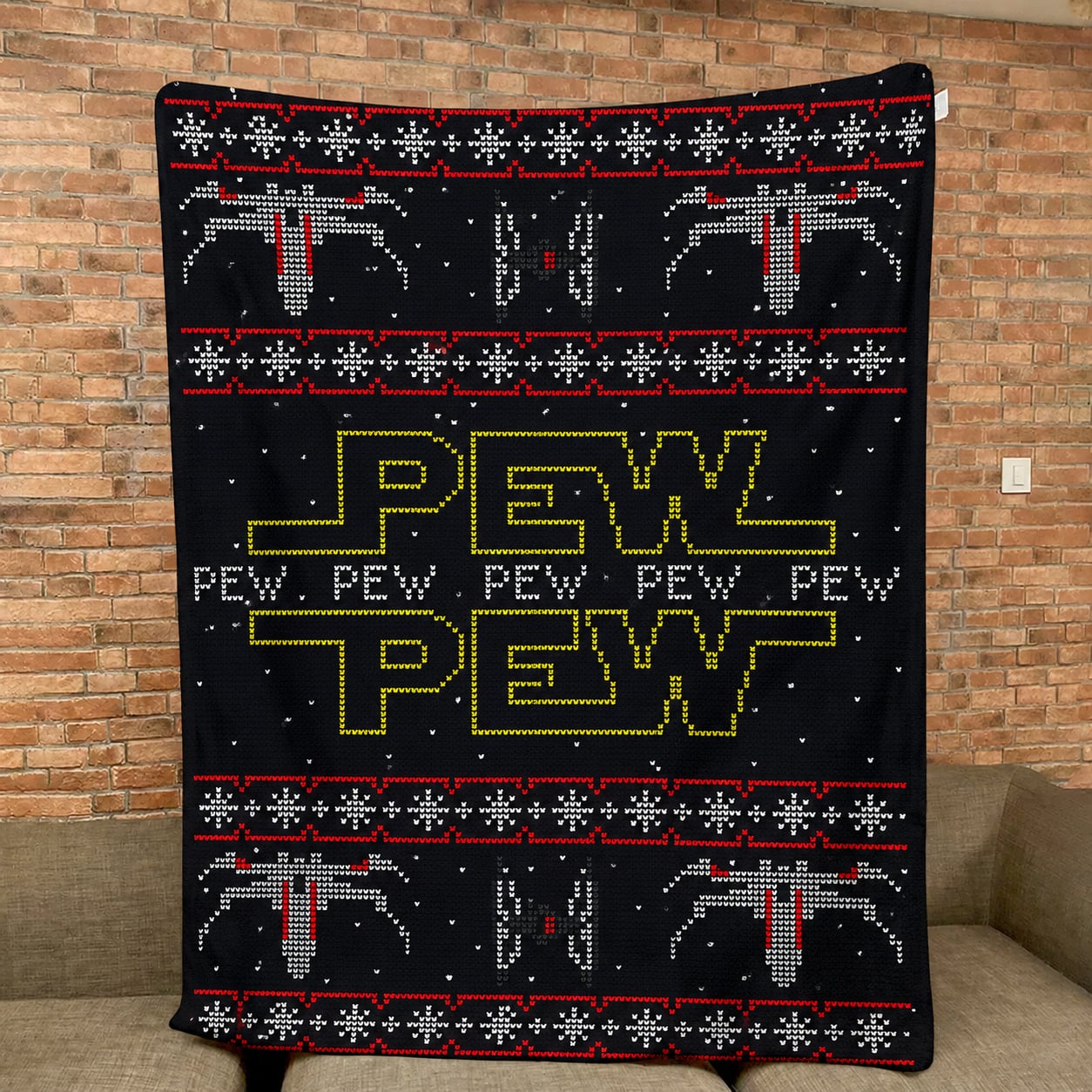 Galactic TIE Fighter Pew Pew Blanket - Galactic Christmas Gift for Fans