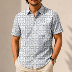 Galactic AT-AT Pattern Hawaiian Shirt with Pocket - Galactic Button Down Shirt