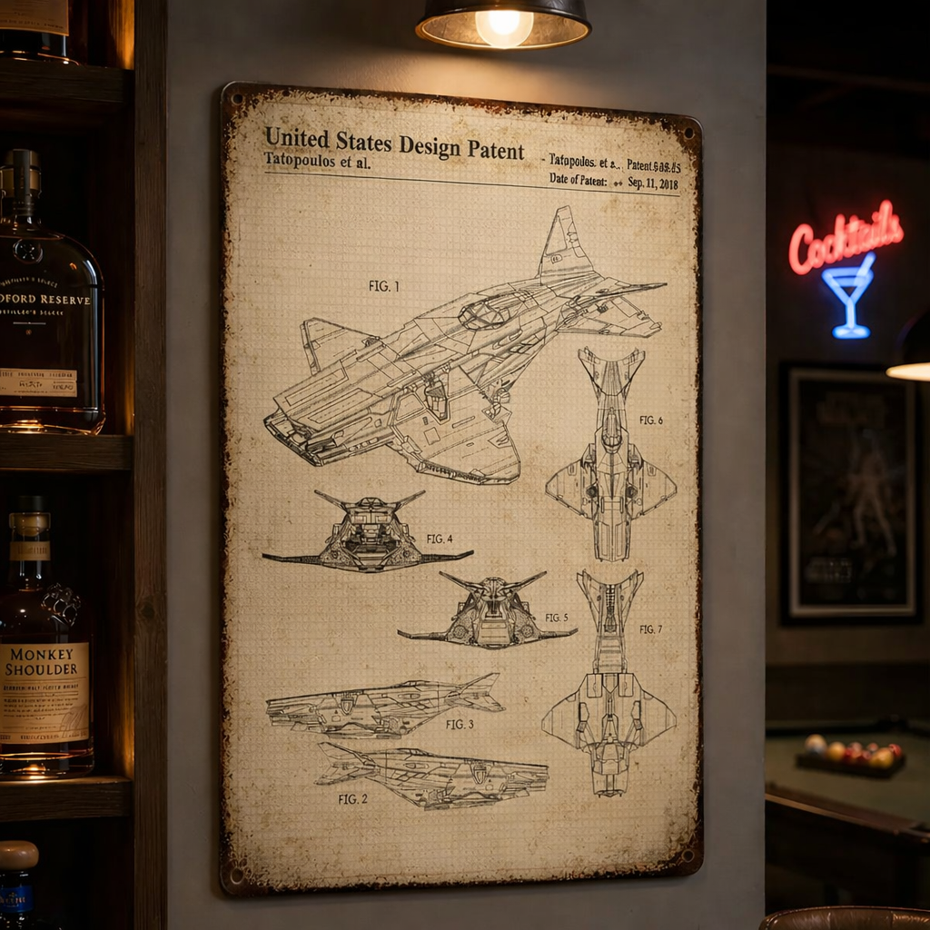 Dark Knight Flying Fox Patent Vintage Metal Sign - Vintage Home Decor Gifts for Fans