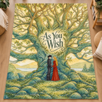 Princess Bride As You Wish Illustration Christmas Blanket - Romantic Comedy Movie Sherpa Blanket Gift for Fans