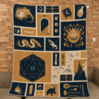 Dungeons And Dragons Christmas Blanket - DnD Sherpa Blanket Gift for Fans