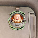 Custom Photo Grogu Drive Safe You Must Wooden Car Visor Clip - Personalized Father Day Gift 2-Layer Car Visor Clip