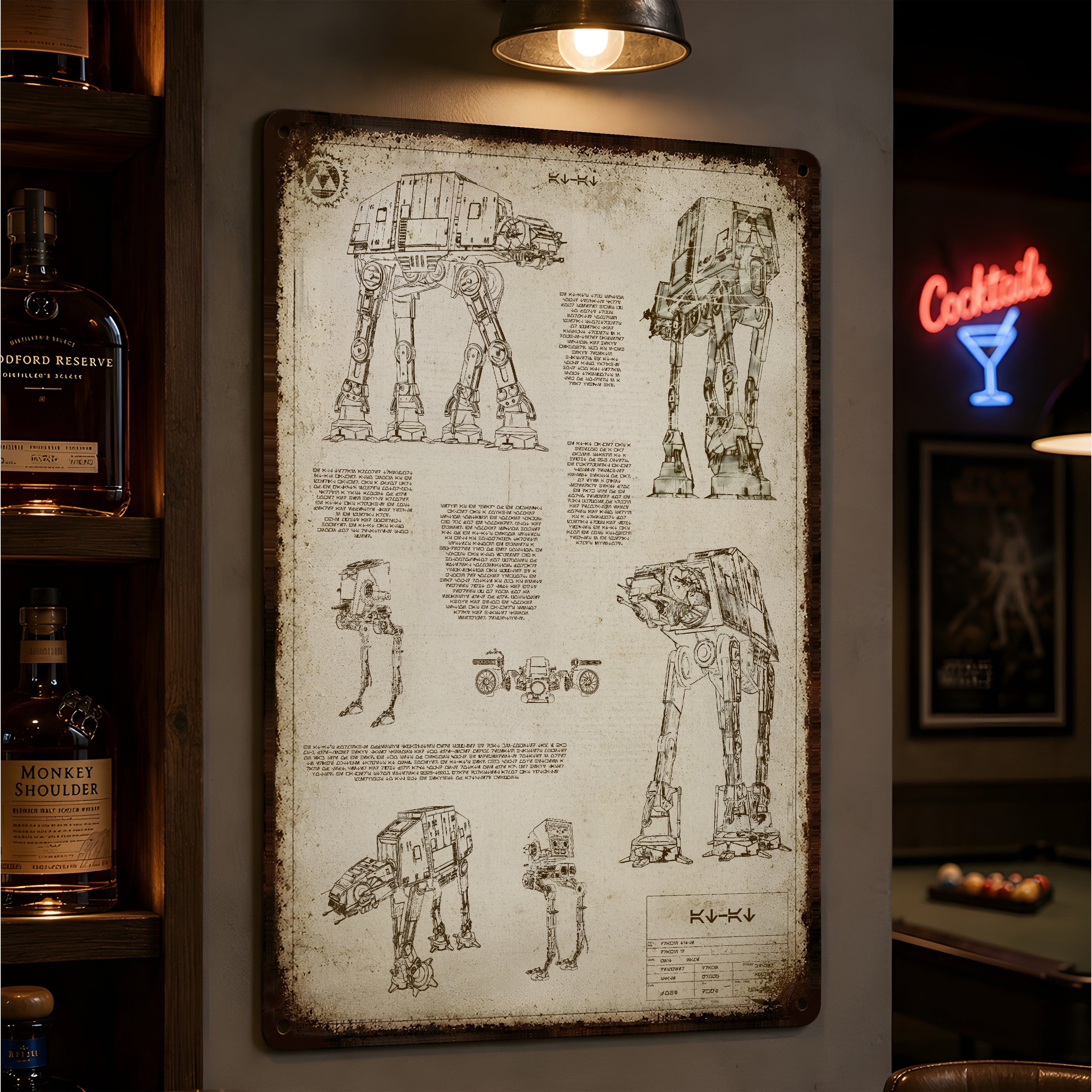 AT-AT Blueprint Vintage Metal Sign - Vintage Home Decor Gifts for Fans