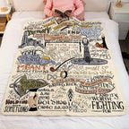 Fantasy Movie's Quote Collection Art Blanket - Fantasy Movie Sherpa Blanket Gift for Fans