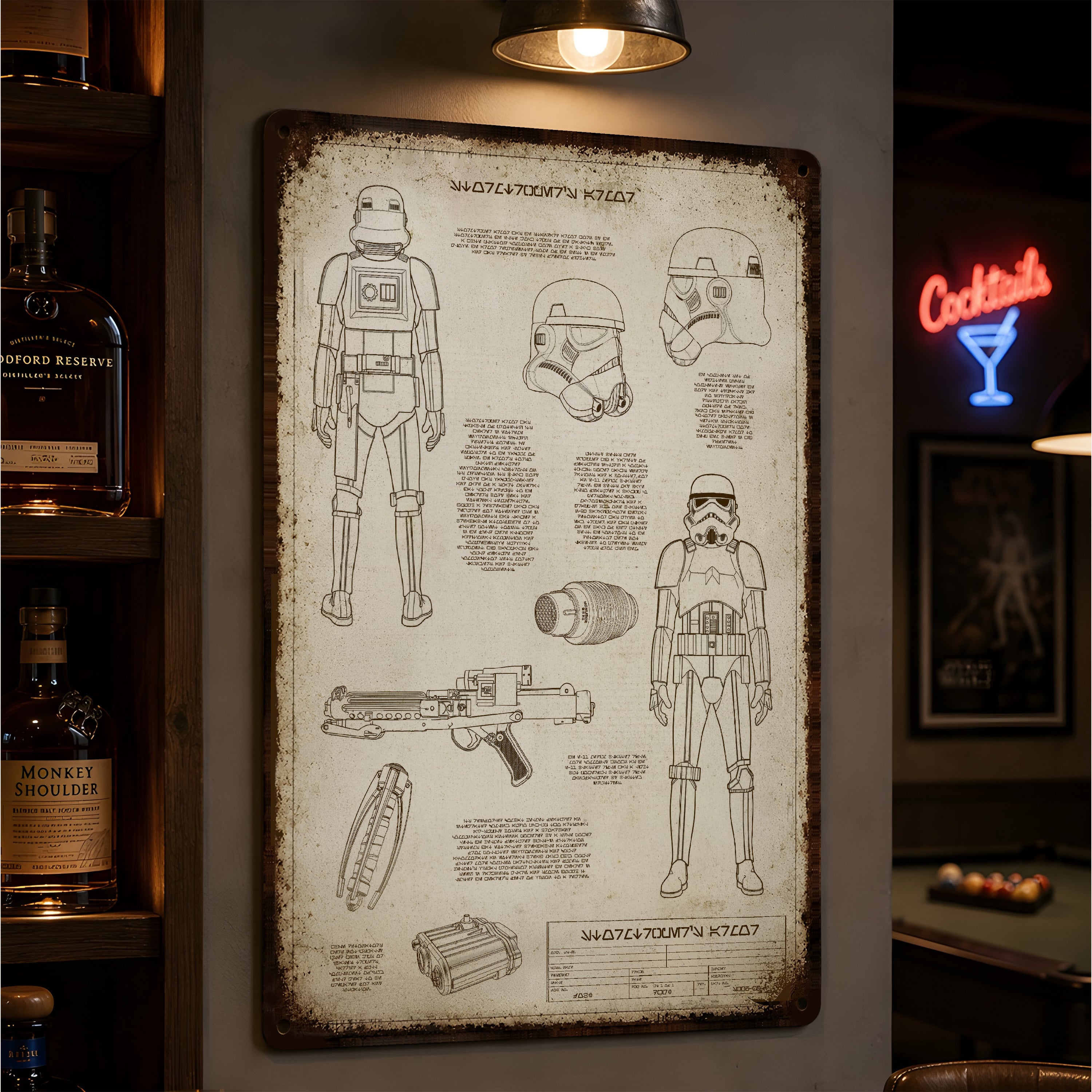 Imperial Army Equipments Blueprint Vintage Metal Sign - Vintage Home Decor Gifts for Fans
