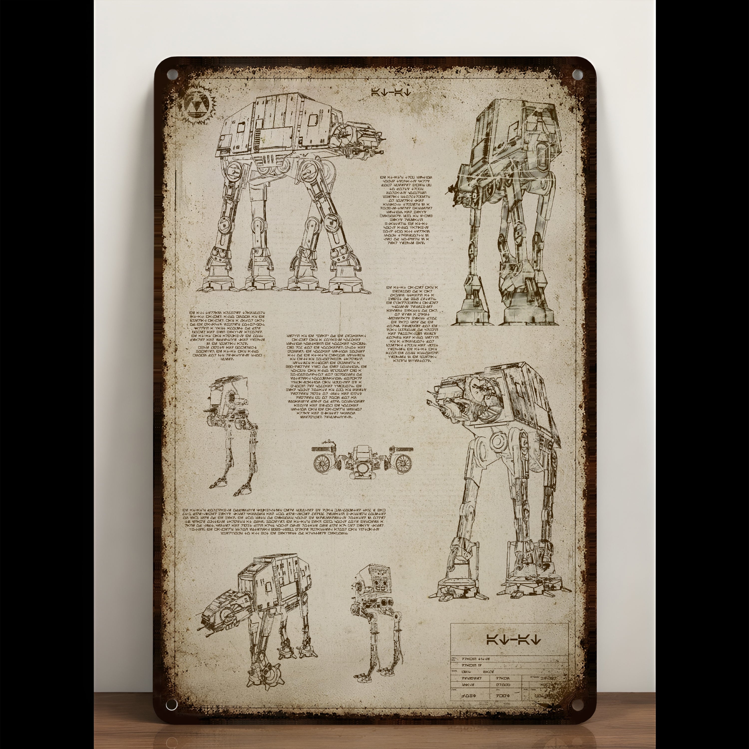 AT-AT Blueprint Vintage Metal Sign - Vintage Home Decor Gifts for Fans