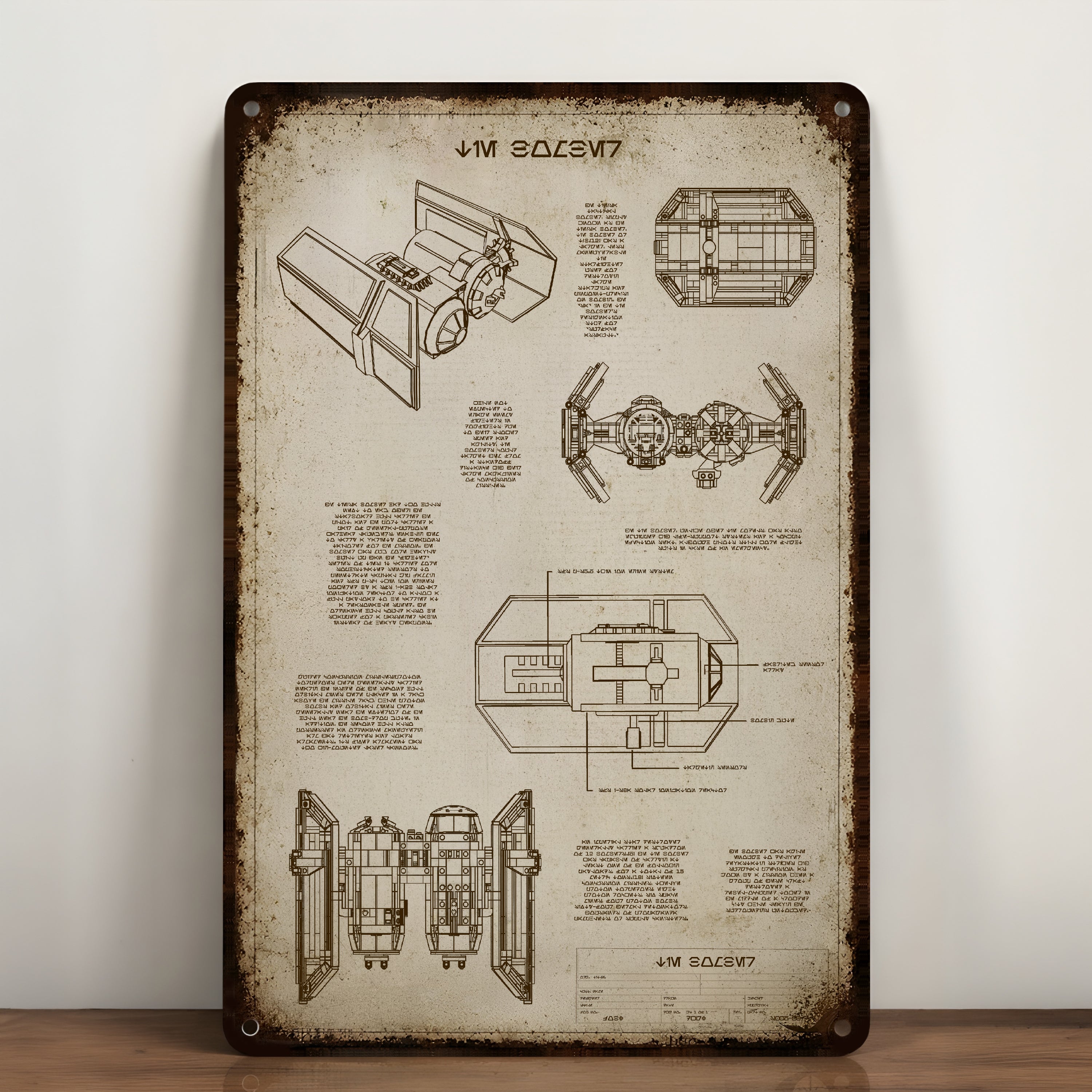 TIE Bomber Blueprint Vintage Metal Sign - Vintage Home Decor Gifts for Fans