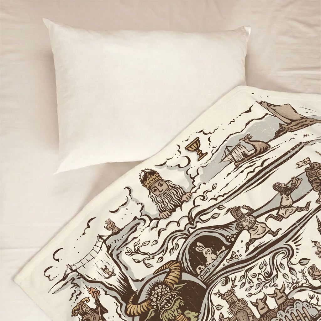 Monty Python And The Holy Grail Tapestry Blanket - Classic Comedy Movie Sherpa Blanket Gift for Fans