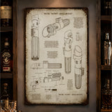 Darth Vader Lightsaber Blueprint Vintage Metal Sign - Vintage Home Decor Gifts for Fans
