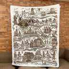 Monty Python And The Holy Grail Tapestry Blanket - Classic Comedy Movie Sherpa Blanket Gift for Fans