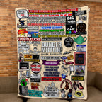 The Office Quotes Doodle Art Blanket - Classic Comedy Movie Sherpa Blanket Gift for Fans