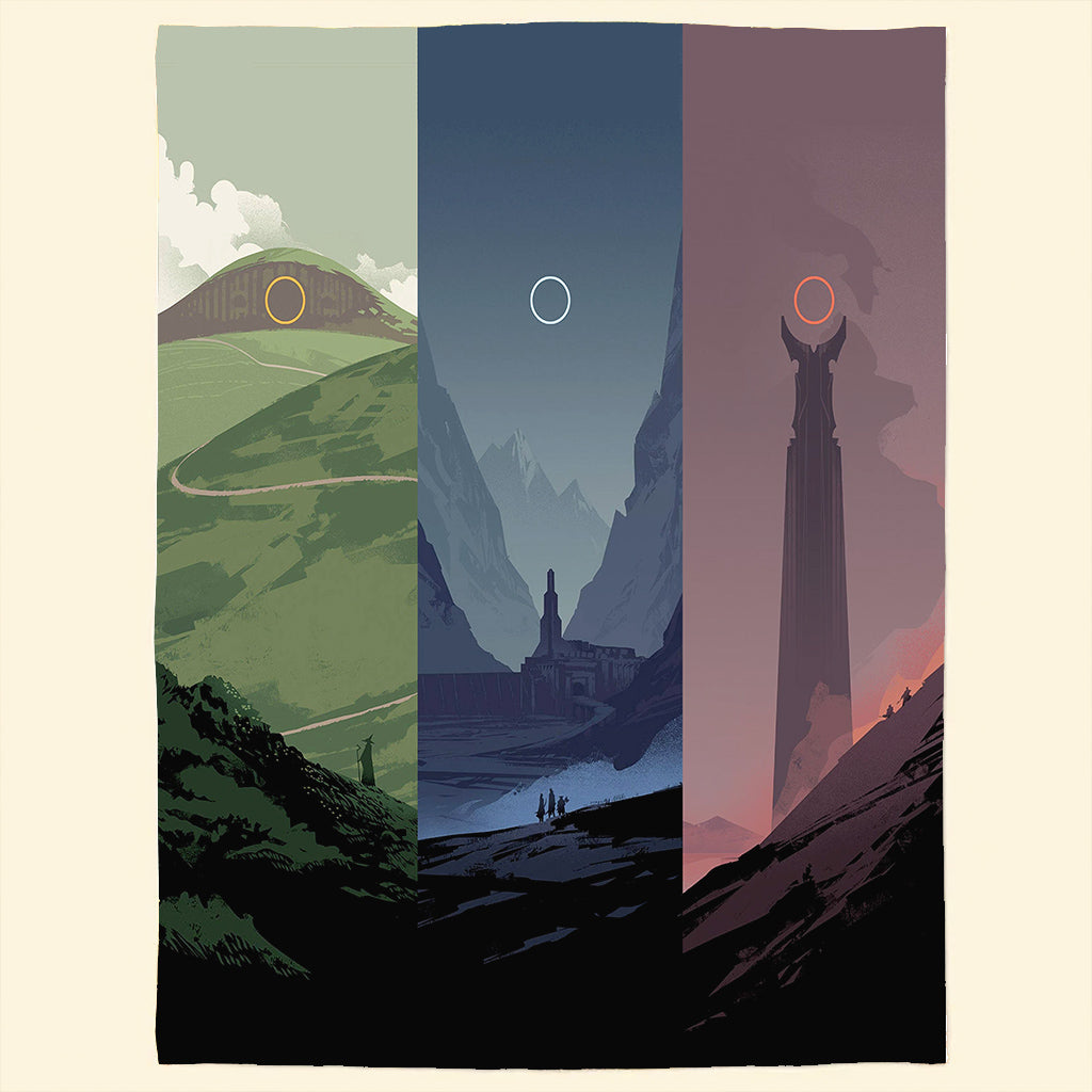 Fantasy Movie Art Blanket - Fantasy Movie Sherpa Blanket Gift for Fans