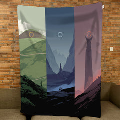 Fantasy Movie Art Blanket - Fantasy Movie Sherpa Blanket Gift for Fans