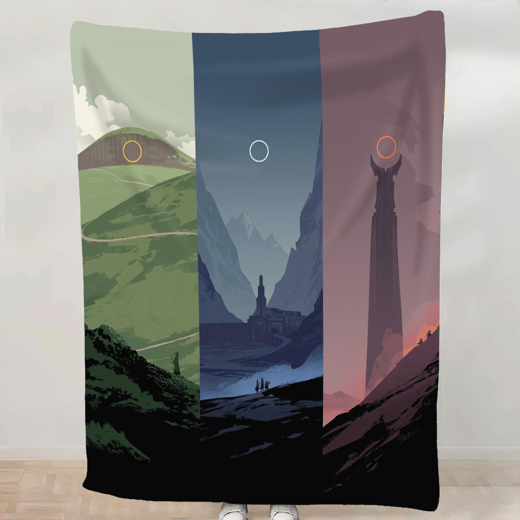 Fantasy Movie Art Blanket - Fantasy Movie Sherpa Blanket Gift for Fans