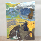 Fantasy Movie Map Blanket - Fantasy Movie Sherpa Blanket Gift for Fans