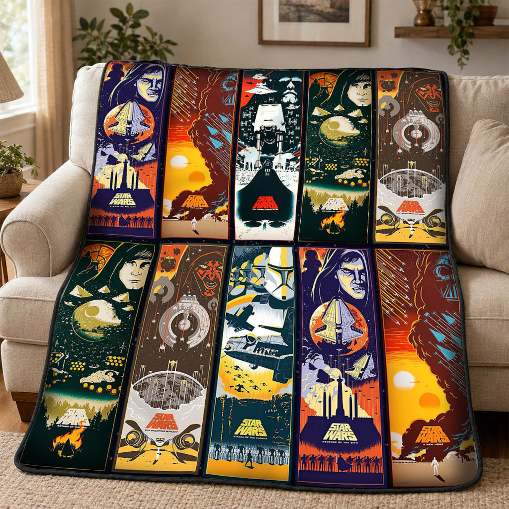 Original Six Sci-fi Movies Collection Blanket - Movie Art Christmas Sherpa Blanket Gift for Fans