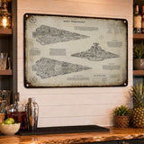 Star Destroyer Blueprint Vintage Metal Sign - Vintage Home Decor Gifts for Fans