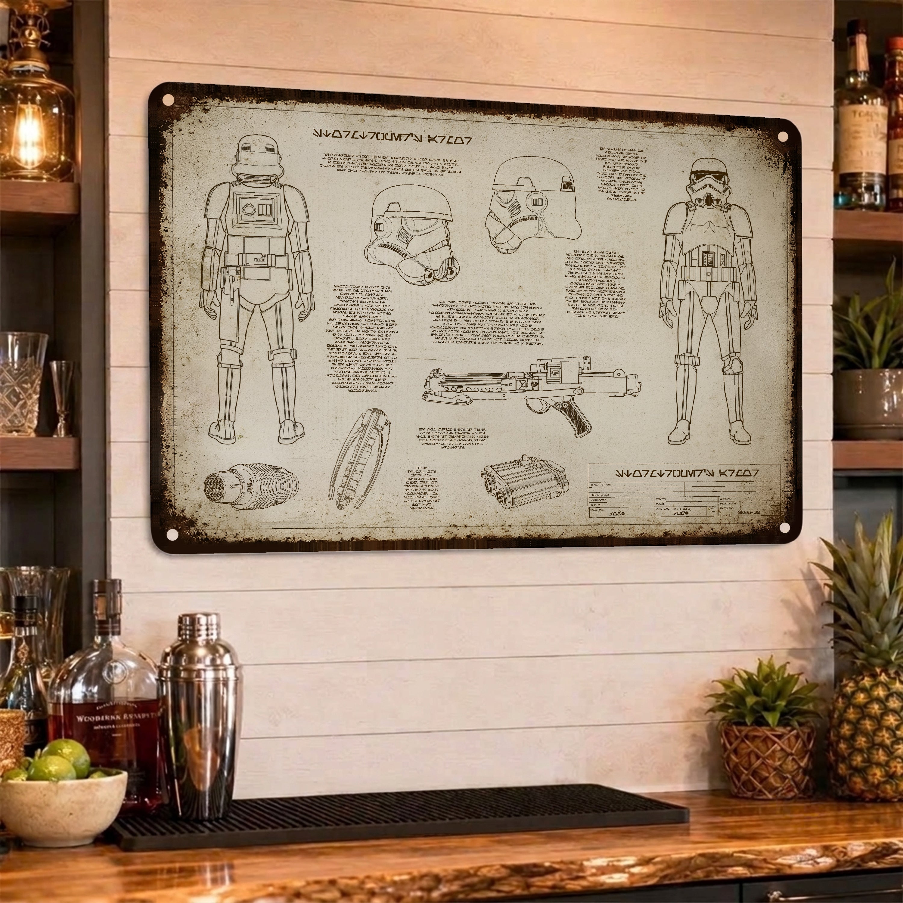 Imperial Army Equipments Blueprint Vintage Metal Sign - Vintage Home Decor Gifts for Fans