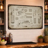 Darth Vader Lightsaber Blueprint Vintage Metal Sign - Vintage Home Decor Gifts for Fans