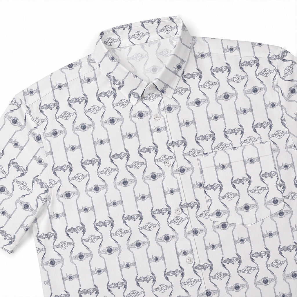 TIE Fighter Fleet Pattern Hawaiian Shirt with Pocket - Galactic Button Down Shirt