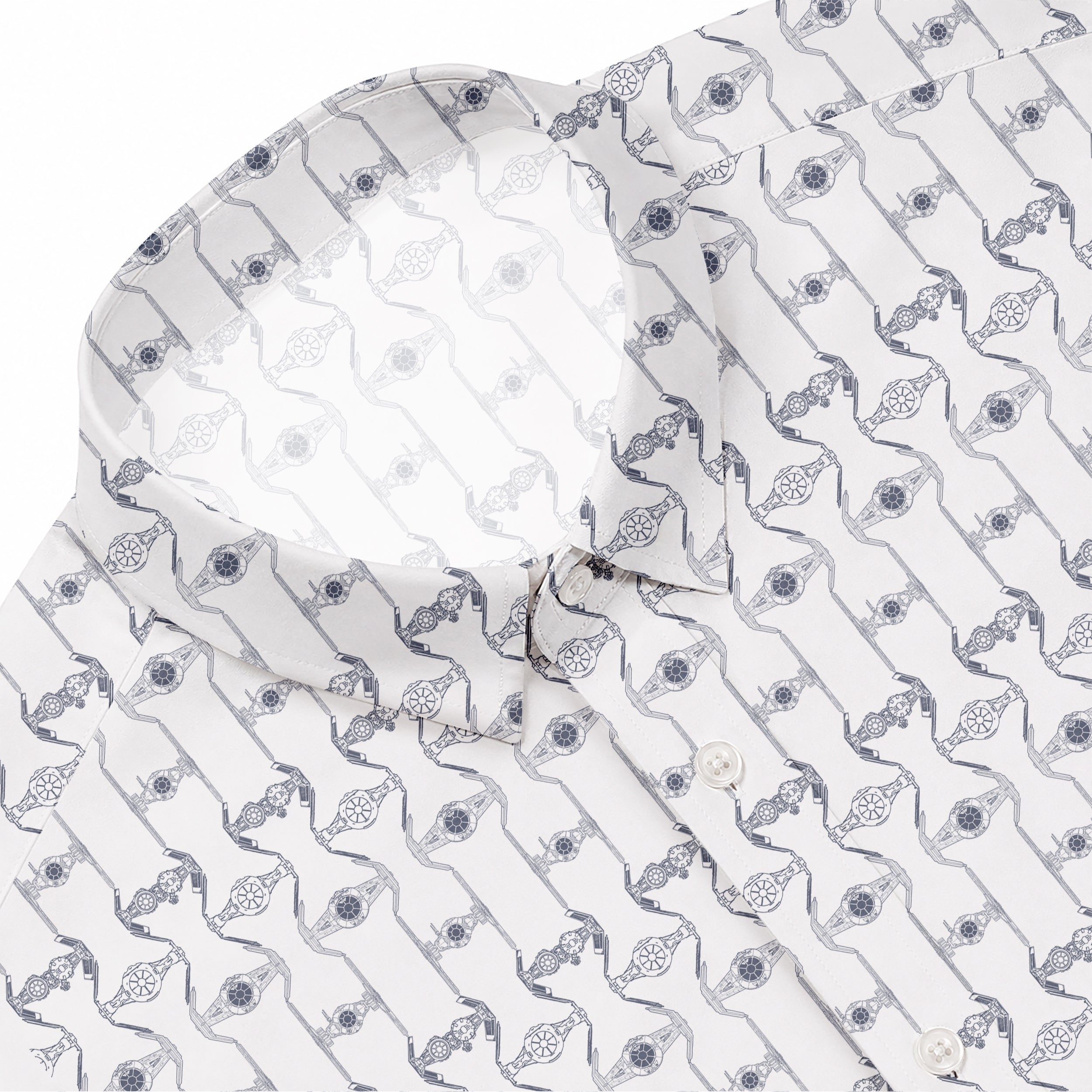 TIE Fighter Fleet Pattern Hawaiian Shirt with Pocket - Galactic Button Down Shirt