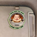 Custom Photo Grogu Drive Safe You Must Wooden Car Visor Clip - Personalized Father Day Gift 2-Layer Car Visor Clip