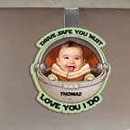Custom Photo Grogu Drive Safe You Must Wooden Car Visor Clip - Personalized Father Day Gift 2-Layer Car Visor Clip