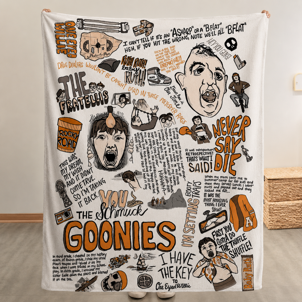 The Goonies Christmas Blanket - Comedy Movie Sherpa Blanket Gift for Fans