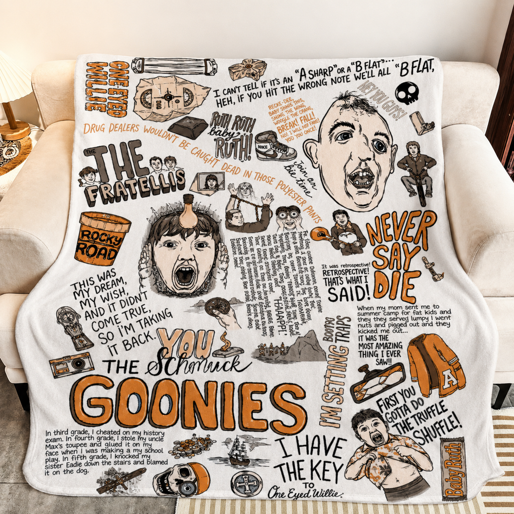The Goonies Christmas Blanket - Comedy Movie Sherpa Blanket Gift for Fans