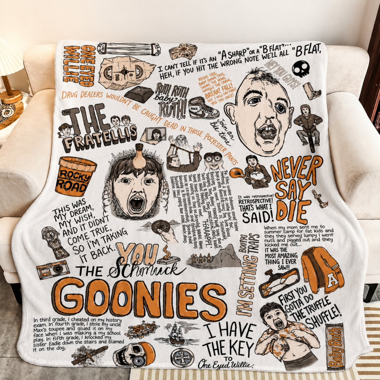 The Goonies Christmas Blanket - Comedy Movie Sherpa Blanket Gift for Fans