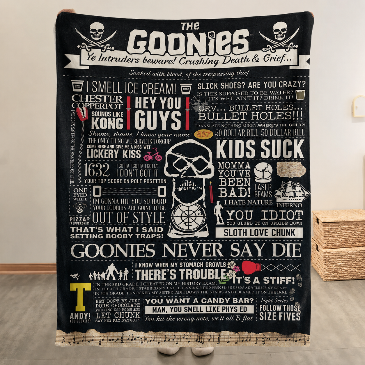 The Goonies Christmas Blanket - Comedy Movie Sherpa Blanket Gift for Fans