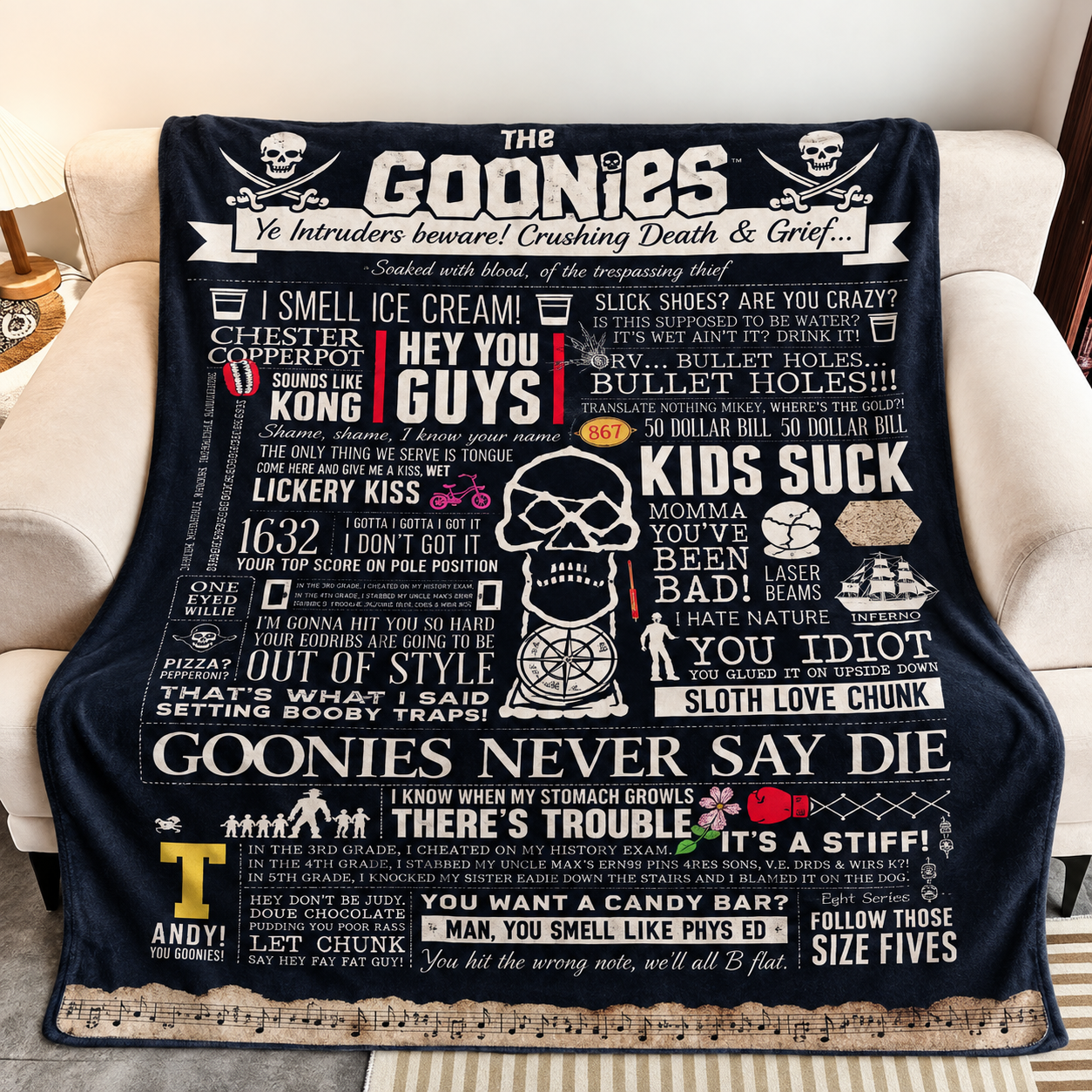 The Goonies Christmas Blanket - Comedy Movie Sherpa Blanket Gift for Fans