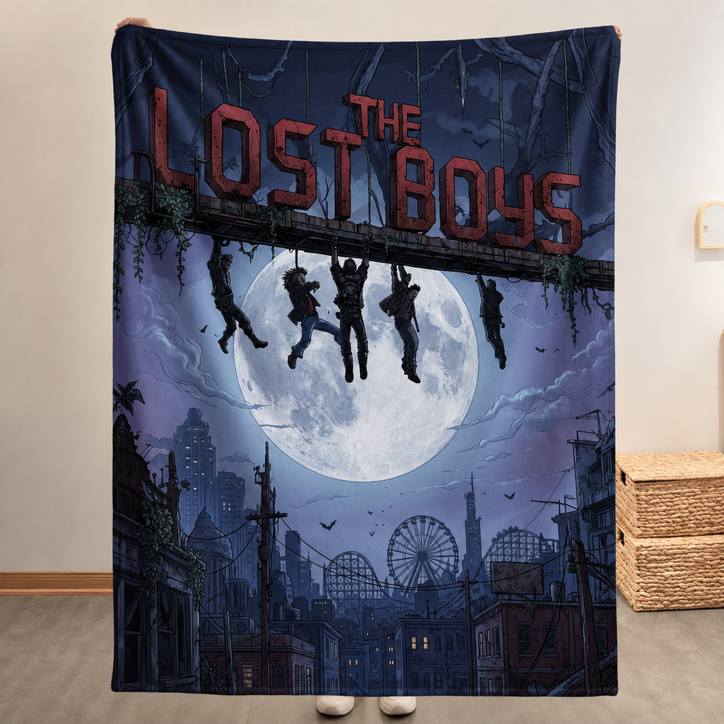 The Lost Boys Christmas Blanket - Horror Movie Sherpa Blanket Gift for Fans