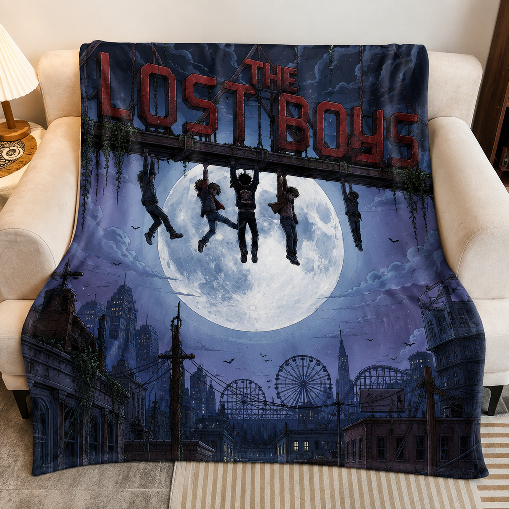 The Lost Boys Christmas Blanket - Horror Movie Sherpa Blanket Gift for Fans