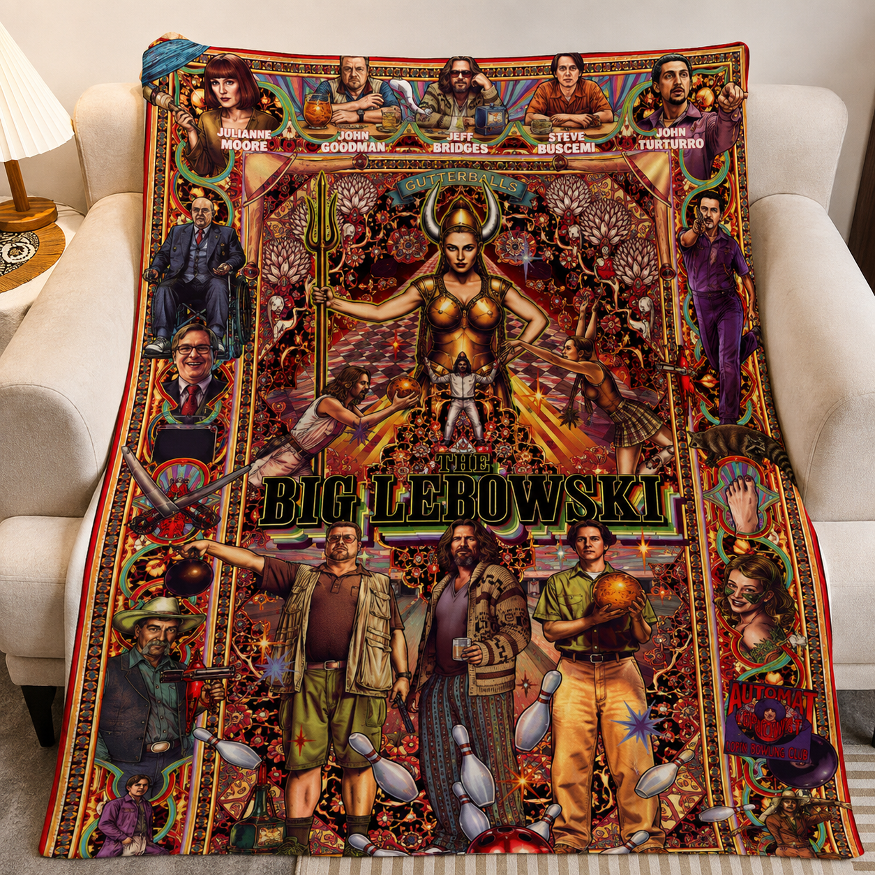 The Big Lebowski Christmas Blanket - Crime Comedy Movie Sherpa Blanket Gift for Fans