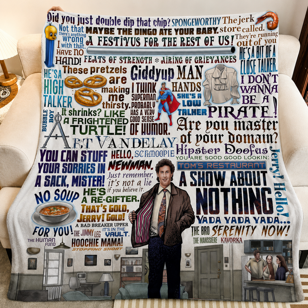 Seinfeld A Show About Nothing Christmas Blanket - Comedy Sitcom Sherpa Blanket Gift for Fans