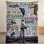 Aliens 1986 Not Bad For A Human Christmas Blanket - Horror Sci-fi Movie Sherpa Blanket Gift for Fans