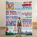 Ferris Bueller's Day Off Life Moves Pretty Fast Christmas Blanket - Comedy Movie Sherpa Blanket Gift for Fans