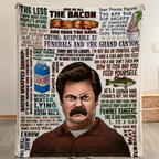 Ron Swanson Christmas Blanket - Sitcom Movie Sherpa Blanket Gift for Fans