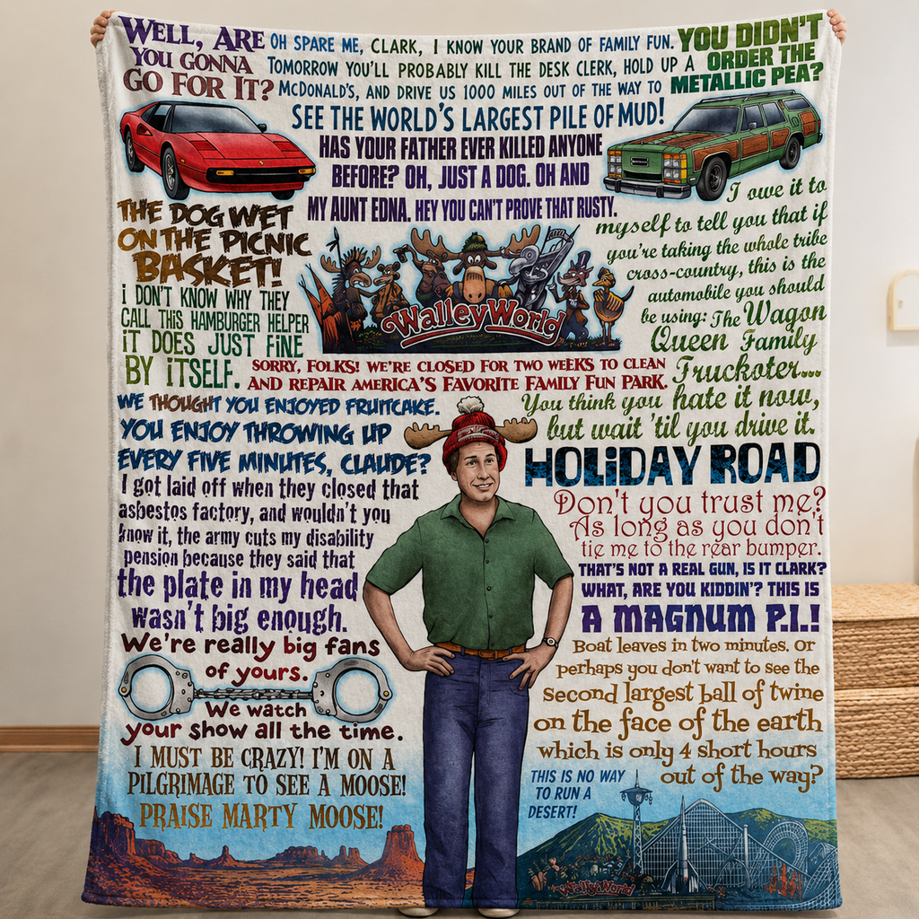 National Lampoon's Vacation Christmas Blanket - Romance Comedy Movie Sherpa Blanket Gift for Fans