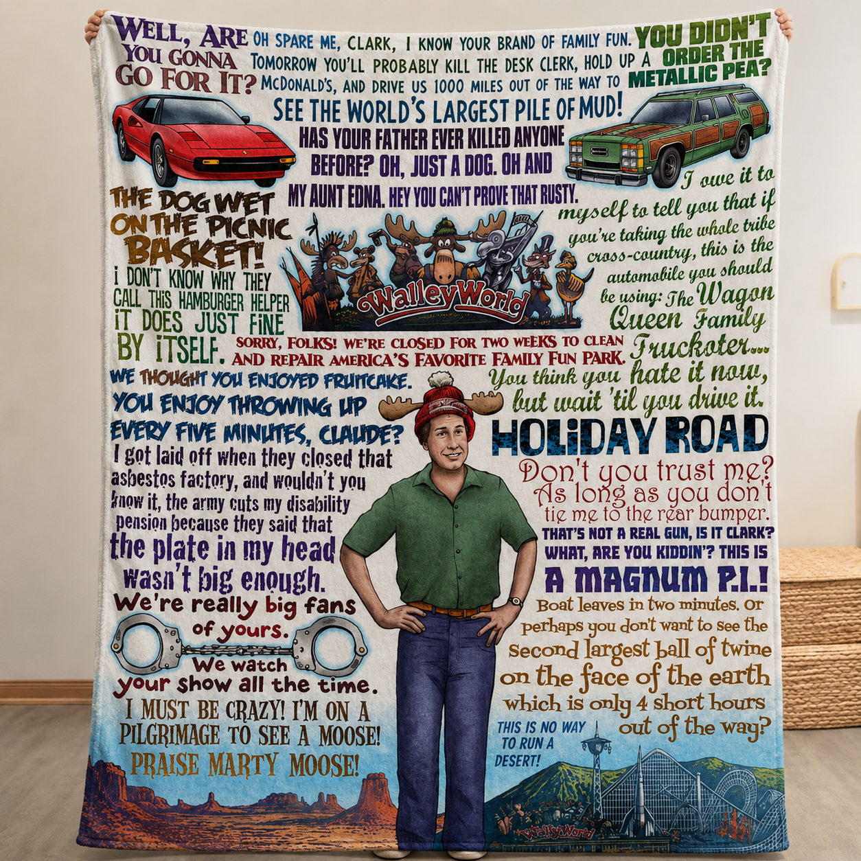 National Lampoon's Vacation Christmas Blanket - Romance Comedy Movie Sherpa Blanket Gift for Fans