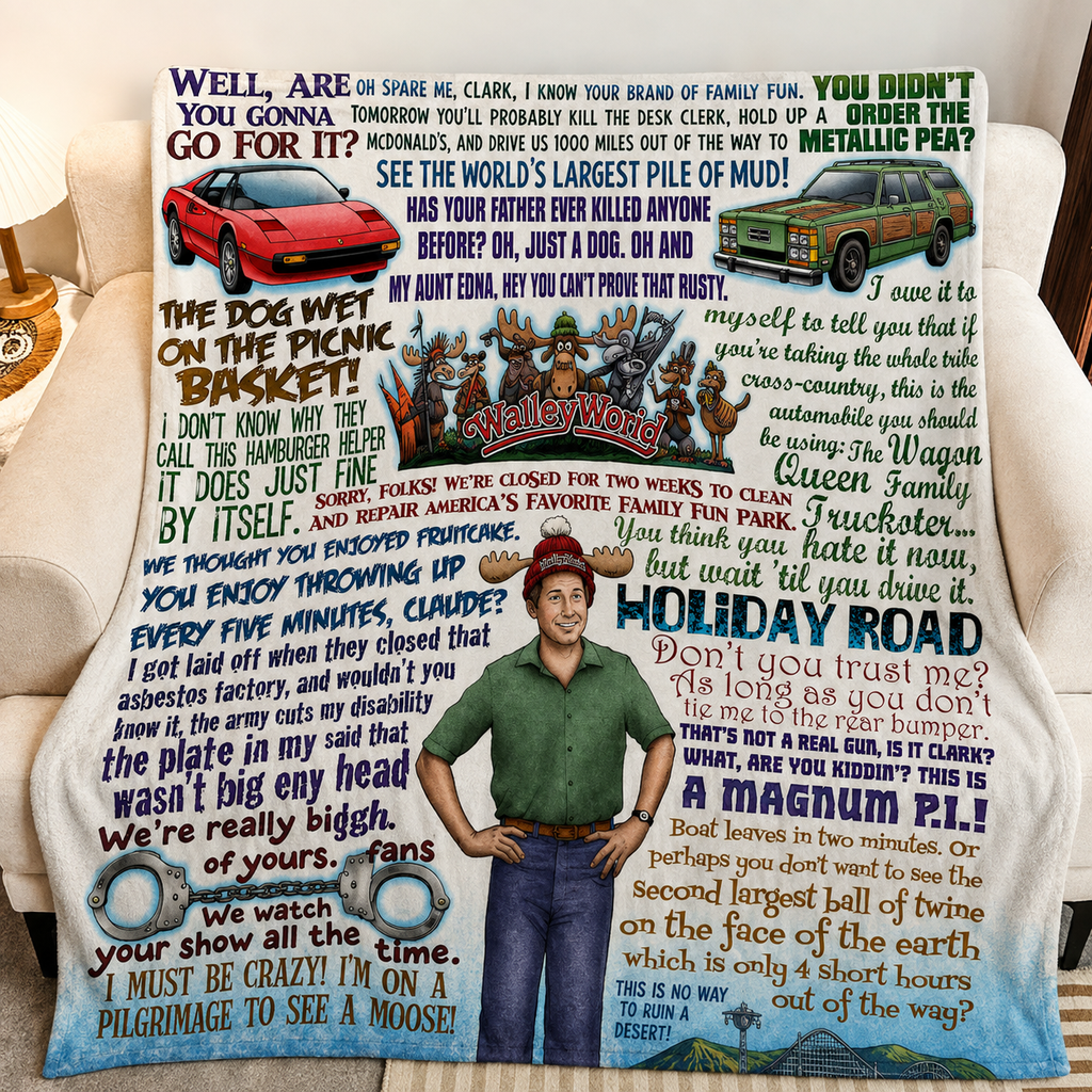 National Lampoon's Vacation Christmas Blanket - Romance Comedy Movie Sherpa Blanket Gift for Fans