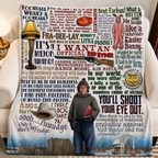 A Christmas Story Christmas Blanket - Comedy Movie Sherpa Blanket Gift for Fans
