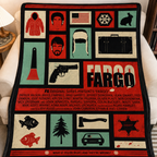 Fargo Christmas Blanket - Crime Movie Sherpa Blanket Gift for Fans