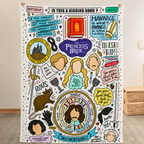 Princess Bride Doodle Christmas Blanket - Romantic Comedy Movie Sherpa Blanket Gift for Fans