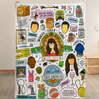 New Girl Doodle Christmas Blanket - Sitcom Series Sherpa Blanket Gift for Fans